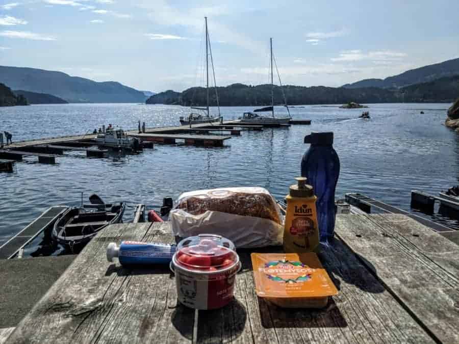 Lunch break by the fjord